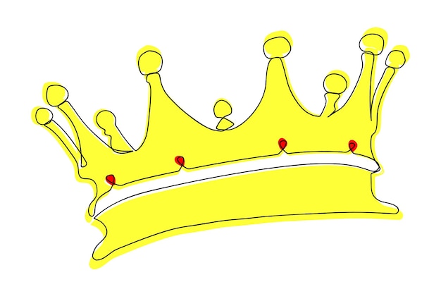 Regal Golden Crown with Vibrant Crimson Jewels | Jiffy Designs