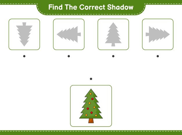Festive Christmas Tree Shadow Matching Game | Jiffy Designs