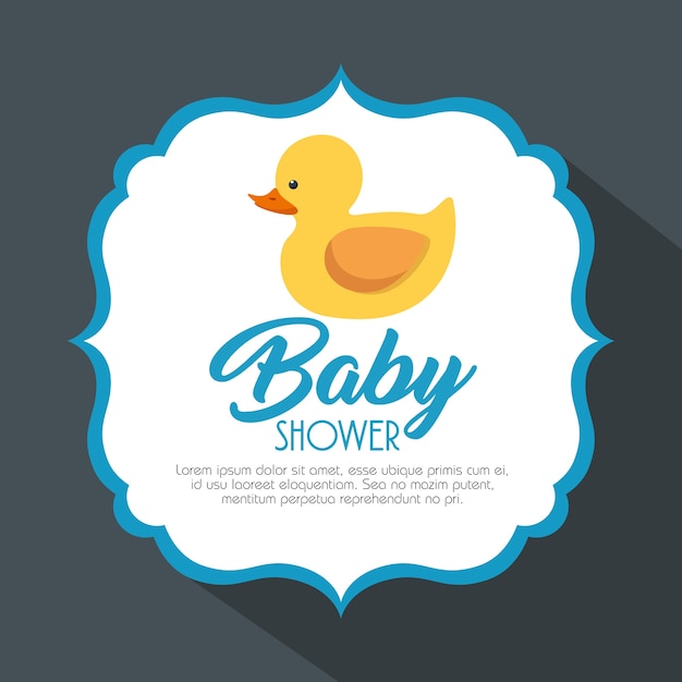 Adorable Baby Shower Rubber Duck Illustration with Elegant Frame ...