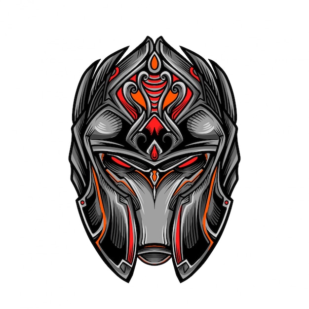 Fierce Tribal Warrior Mask with Intricate Geometric Patterns | Jiffy ...