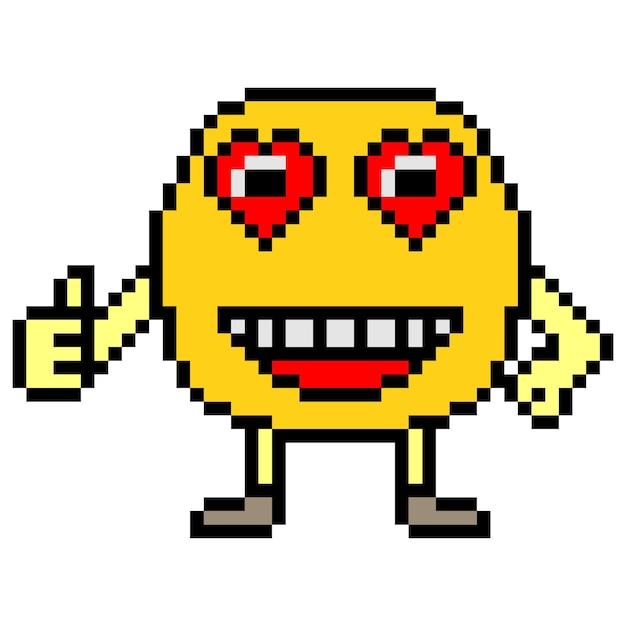 Cheerful Pixel Art Smiley Face with Expressive Eyes | Jiffy Designs