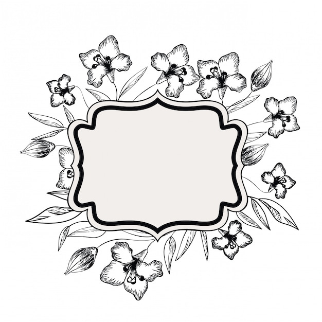 Elegant Floral Frame with Delicate Blossoms and Leaves | Jiffy Designs