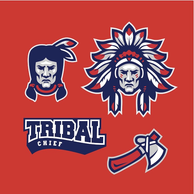 Powerful Tribal Chief Illustration with Feathered Headdress | Jiffy Designs