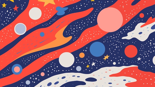 Vibrant Cosmic Landscape with Shooting Stars and Planets | Jiffy Designs