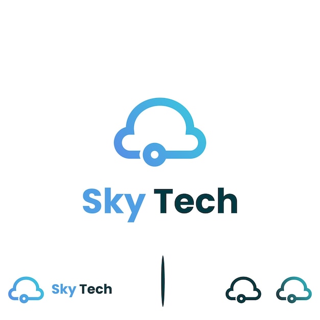 Sleek and Innovative Sky Tech Cloud Logo Design | Jiffy Designs