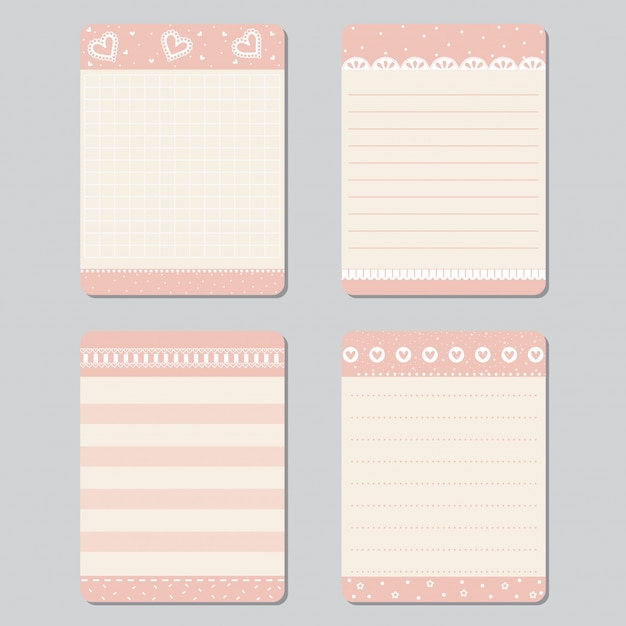 Minimalist Coral Notepads with Heart and Floral Border Designs | Jiffy ...