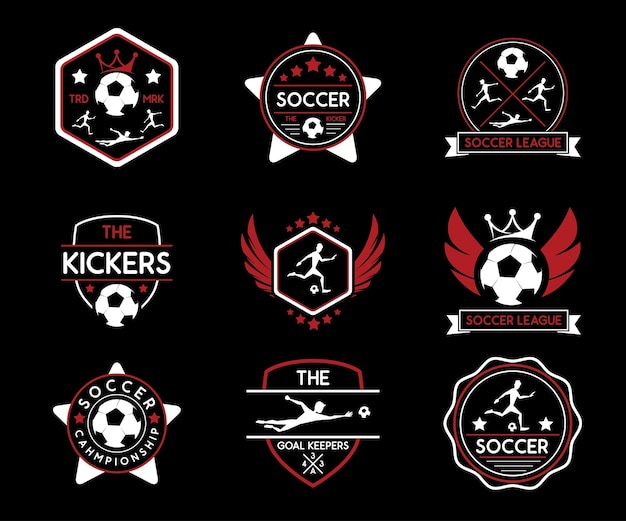 Diverse Collection of Vibrant Soccer-Themed Emblems and Badges | Jiffy ...