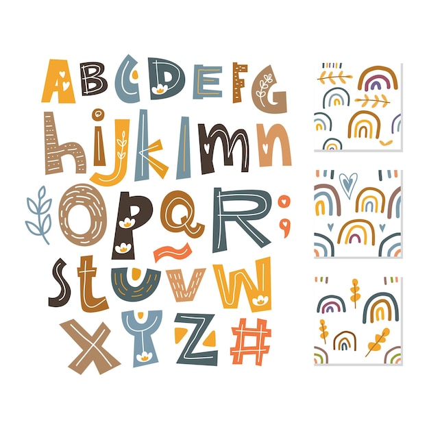 Playful Alphabet Shapes and Colorful Rainbow Patterns | Jiffy Designs