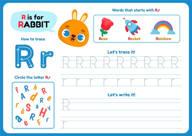 Adorable Rabbit Teaches Letter R with Fun Visuals | Jiffy Designs