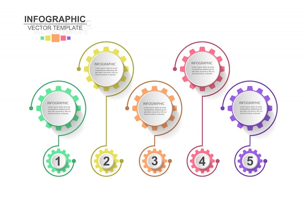 Vibrant Infographic with Numbered Circular Elements and Icons | Jiffy ...