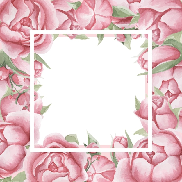 Elegant Floral Frame of Soft Pink Roses | Jiffy Designs