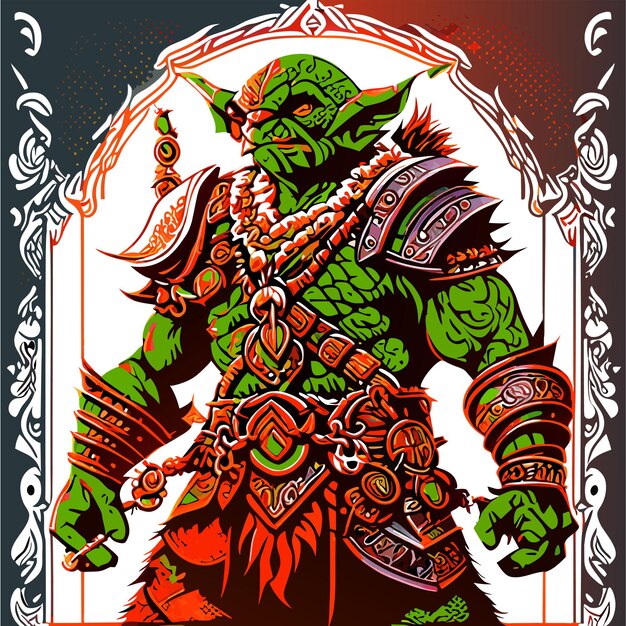 Fearsome Tribal Orc Warrior in Ornate Armor | Jiffy Designs