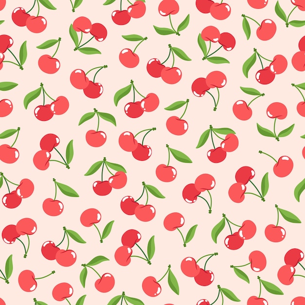 Delightful Cherry Orchard: A Vibrant Fruit-Filled Pattern | Jiffy Designs
