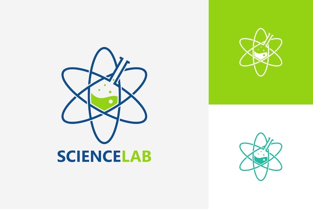 Vibrant Science Lab Logo with Atomic Symbol | Jiffy Designs