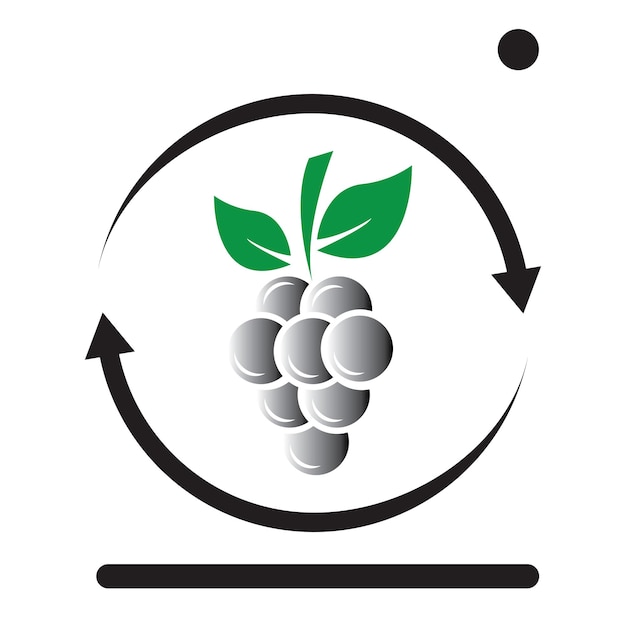 Minimalist Grape Cluster with Leafy Vines | Jiffy Designs