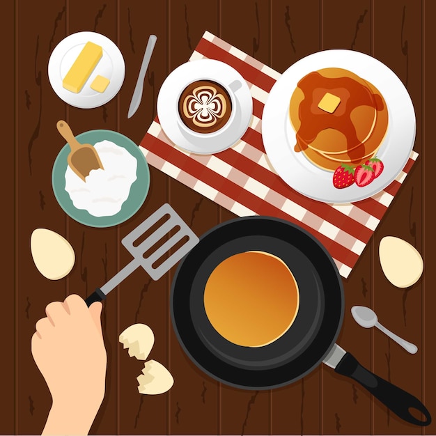 Delightful Breakfast Spread on Rustic Wood Table | Jiffy Designs