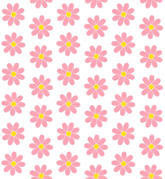 Vibrant Floral Pattern with Cheerful Pink and Yellow Daisies | Jiffy ...