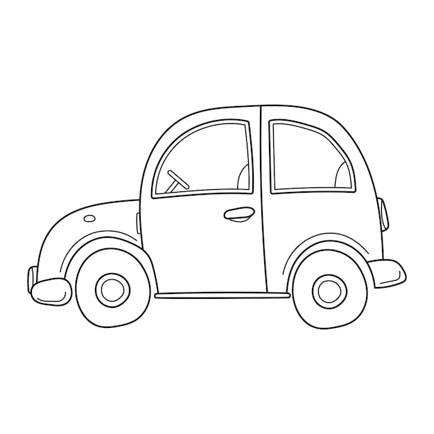 Minimalist Outline of a Cheerful Compact Car | Jiffy Designs