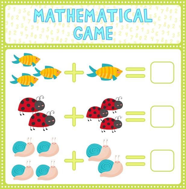 Engaging Mathematical Game with Vibrant Aquatic and Insect Visuals ...