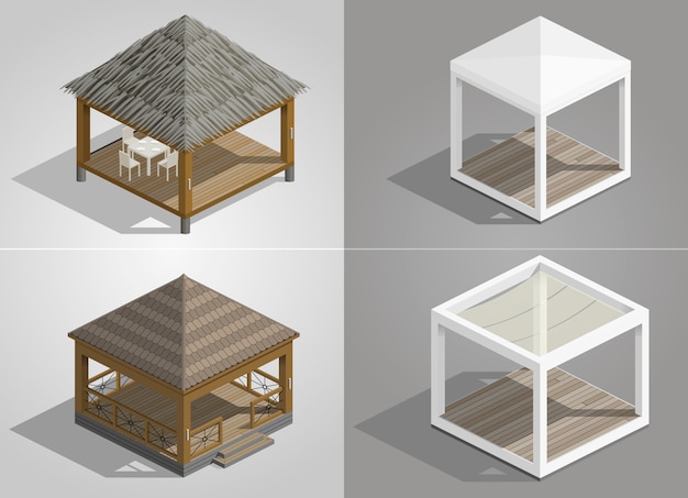 Diverse Collection of Architectural Gazebo and Display Structures ...