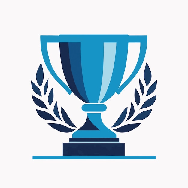 Elegant Blue Trophy with Laurel Wreath Design | Jiffy Designs