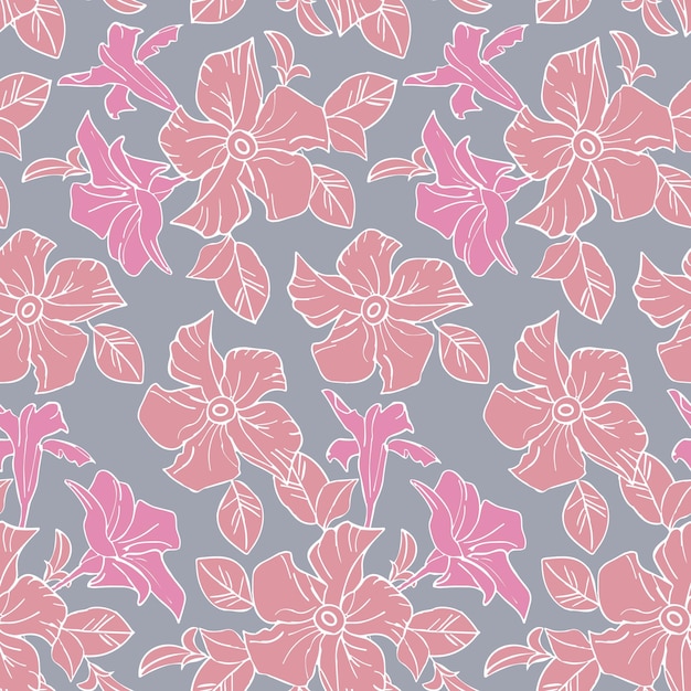 Vibrant Floral Pattern in Shades of Pink and Gray | Jiffy Designs