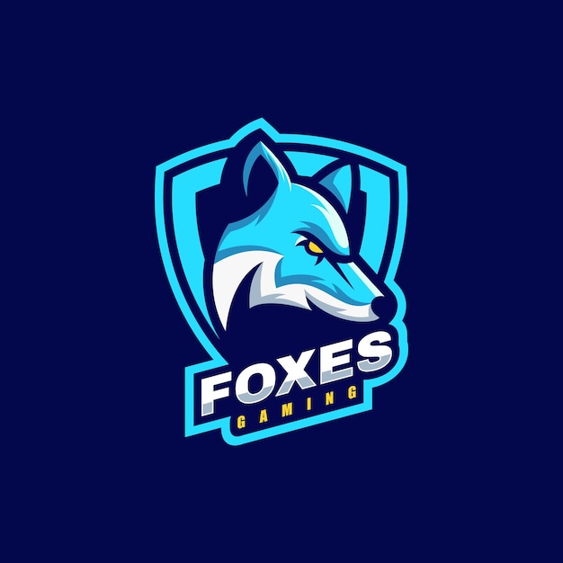 Fierce Blue Fox Emblem on Dark Navy Background | Jiffy Designs