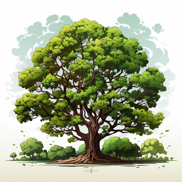 Majestic Oak Tree Stands Tall in Verdant Landscape | Jiffy Designs