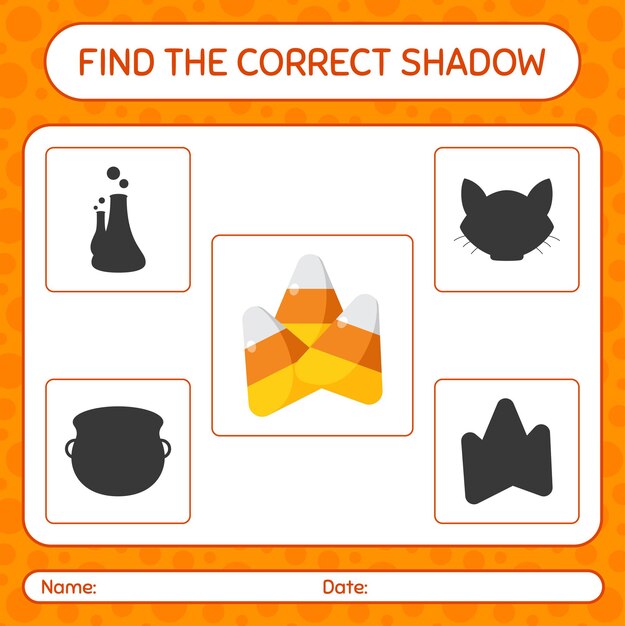 Candy Corn Shadow Matching Game for Kids | Jiffy Designs
