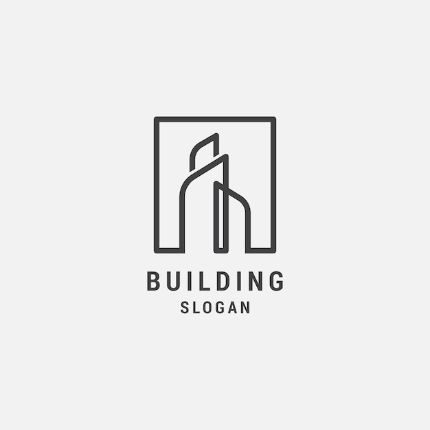 Minimalist Architectural Building Icon with Slogan | Jiffy Designs