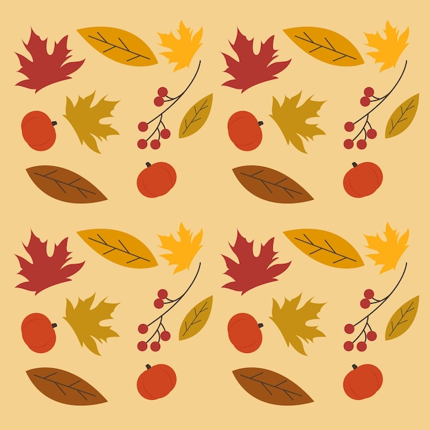 Vibrant Autumn Foliage and Fruit Pattern | Jiffy Designs