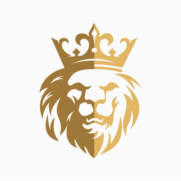 Regal Lion Emblem with Majestic Crown | Jiffy Designs
