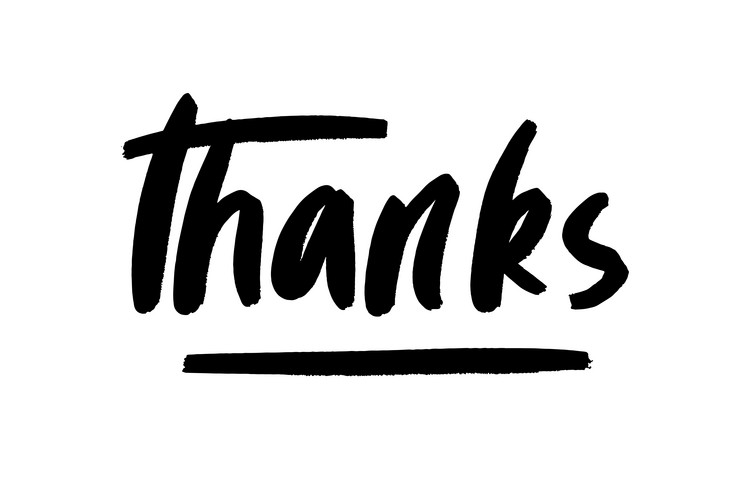 Thanks Hand Drawn Lettering. Calligraphic Lettering | Jiffy Designs