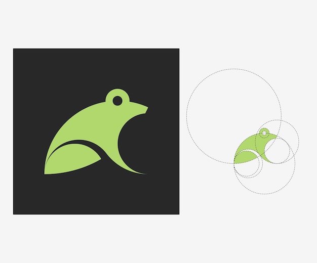 Stylized Green Frog Silhouette with Geometric Shapes | Jiffy Designs