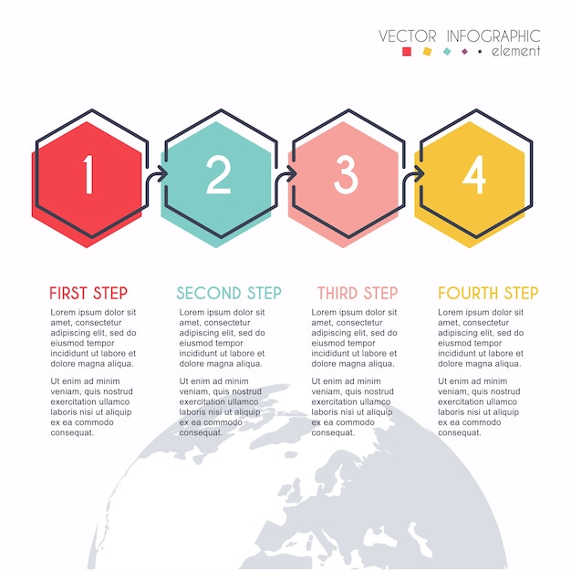 Vibrant Hexagonal Infographic Steps for Process Flow | Jiffy Designs