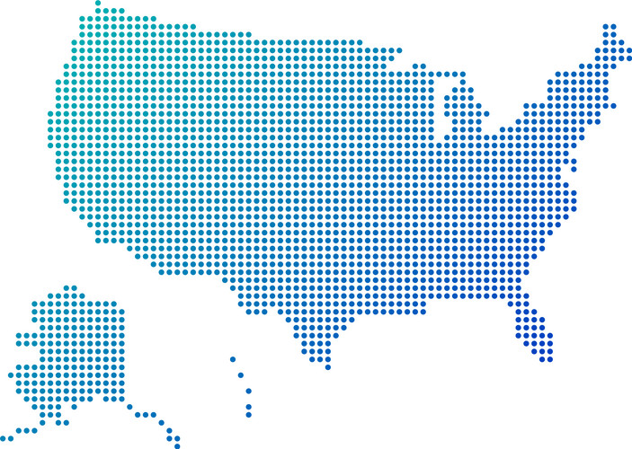 Dotted Gradient Usa Map For Backgrounds, Brochures Web. Vector ...