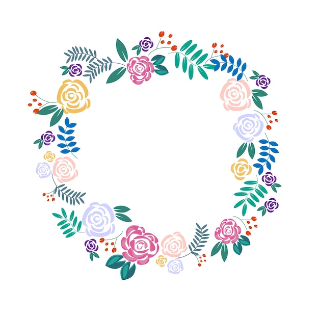 Vibrant Floral Wreath with Whimsical Foliage and Blooms | Jiffy Designs