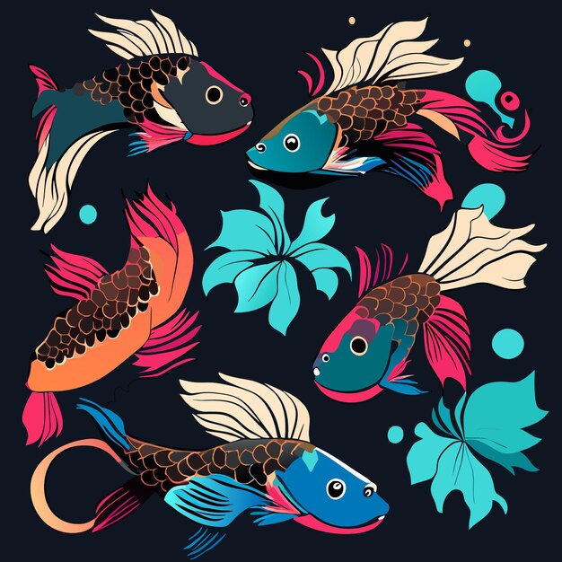 Vibrant Underwater Wonderland of Playful Tropical Fish | Jiffy Designs