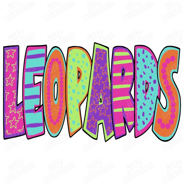 'Leopards' Vibrant Lettering with Playful Patterns and Neon Colors ...