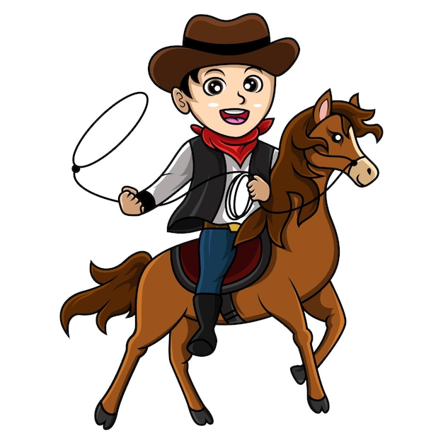 Cheerful Cowboy Riding His Trusty Steed | Jiffy Designs