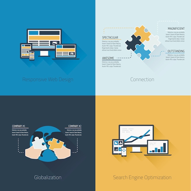 Vibrant Infographic Illustrations Depicting Digital Collaboration ...