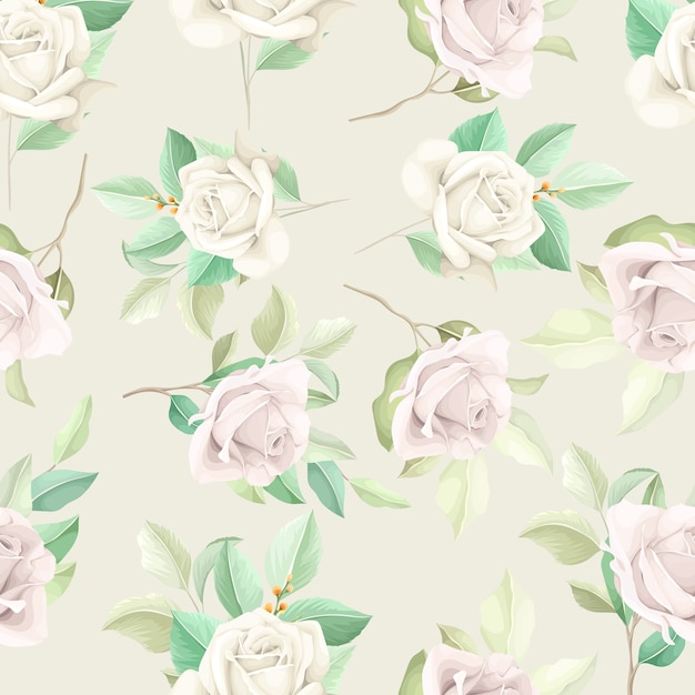 Delicate White and Pink Roses Pattern on Linen Texture | Jiffy Designs