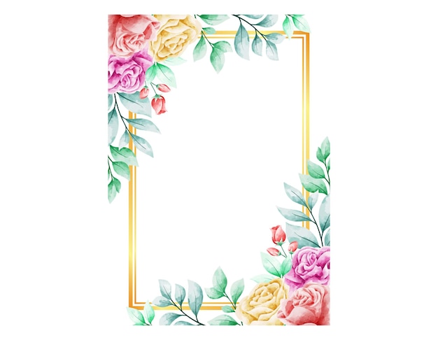 Vibrant Floral Frame with Delicate Blooms and Leaves | Jiffy Designs
