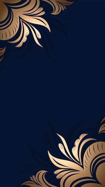 Elegant Floral Flourishes on Regal Navy Background | Jiffy Designs