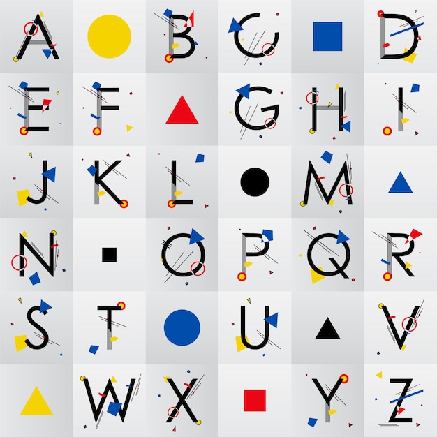 Playful Alphabet Shapes and Symbols in Vibrant Hues | Jiffy Designs