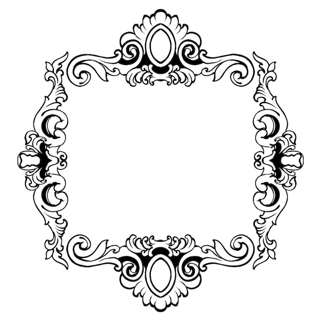 Elegant Ornate Frame with Intricate Floral Patterns and Curves | Jiffy ...