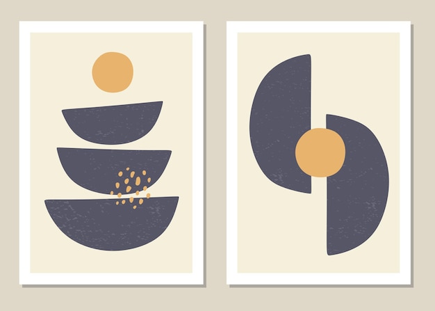 Minimalist Geometric Shapes in Earthy Tones and Textures | Jiffy Designs
