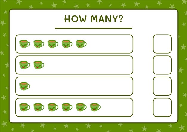 Counting Green Coffee Cups on a Starry Background | Jiffy Designs