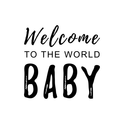 Calligraphy Lettering Of Welcome To The World Baby In Black Isolated On ...
