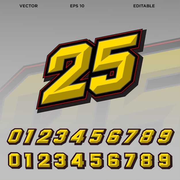 Vibrant Yellow and Black Racing Number Design | Jiffy Designs